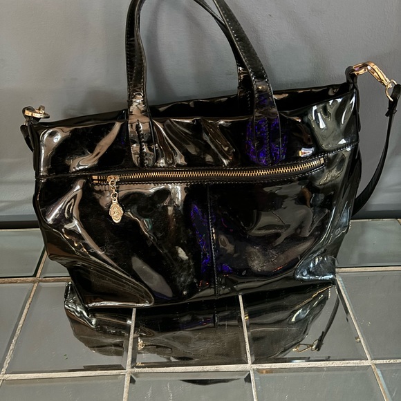 Black oversized bow tote purse by MEDIA - Picture 2 of 3